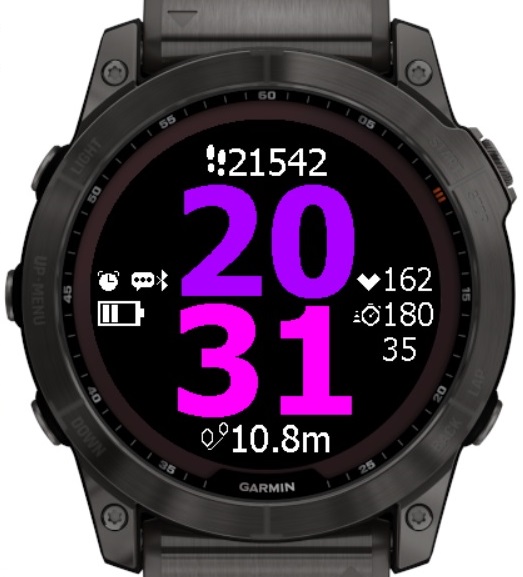 Blisco Big V Seconds Garmin watch face