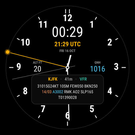 Aviator GMT METAR – Pilot Watch Face · Screenshot 3