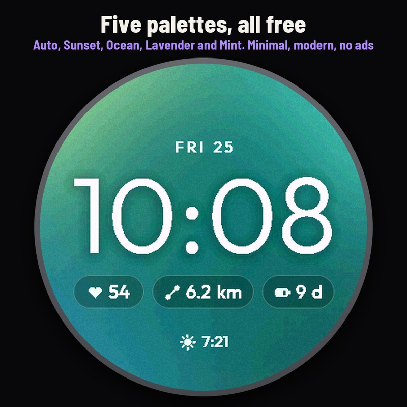 Astra Aura Free – 彩色渐变表盘 · Screenshot 3