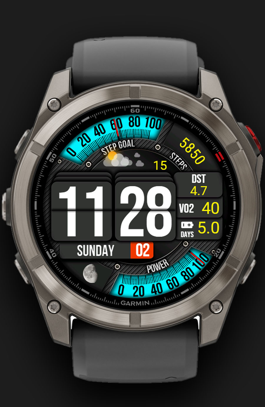 Flip Clock Dark · Screenshot 2