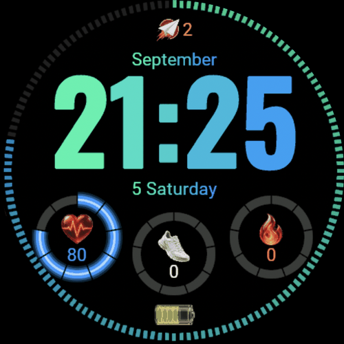 Jade Gradient AMOLED: Digital Sport & Health · Screenshot 0