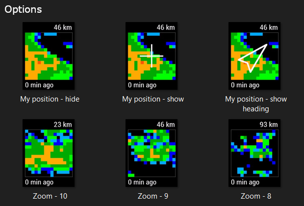 Rain radar data field · Screenshot 2