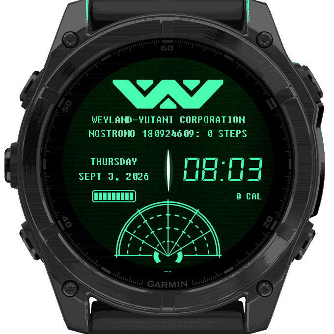 Alien Weyland-Yutani Nostromo Tracker Watch Face · Screenshot 0