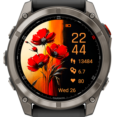 Red Poppy Art Watch Face G · Screenshot 2