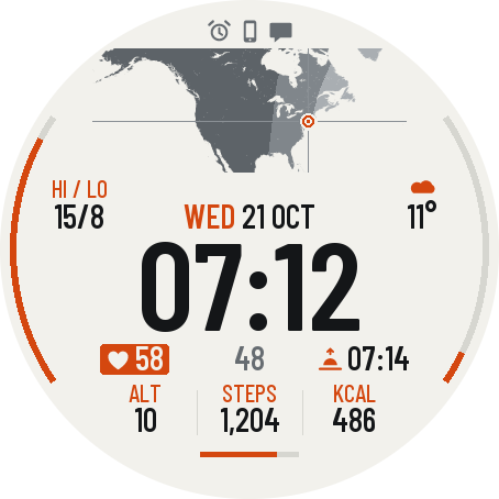 Atlas: World Map Field Watch Face · Screenshot 1