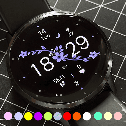 Pink Flower Digital Watch Face · Screenshot 1