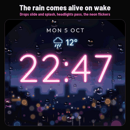 Astra Rainy Pro – 动态 Lofi 雨夜城市表盘 · Screenshot 1