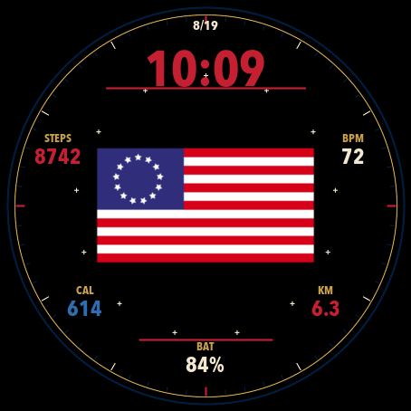 Revolutionary Flag Watchface · Screenshot 0