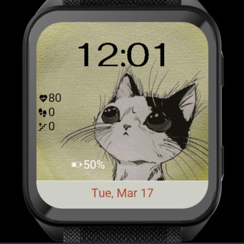 Sad Eyes Cat – Expressive Watch Face · Screenshot 1