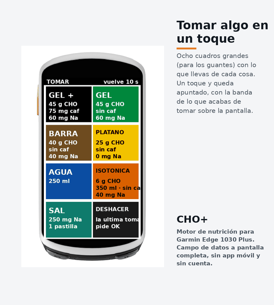 Controla tu nutrición sobre la bici · Screenshot 2