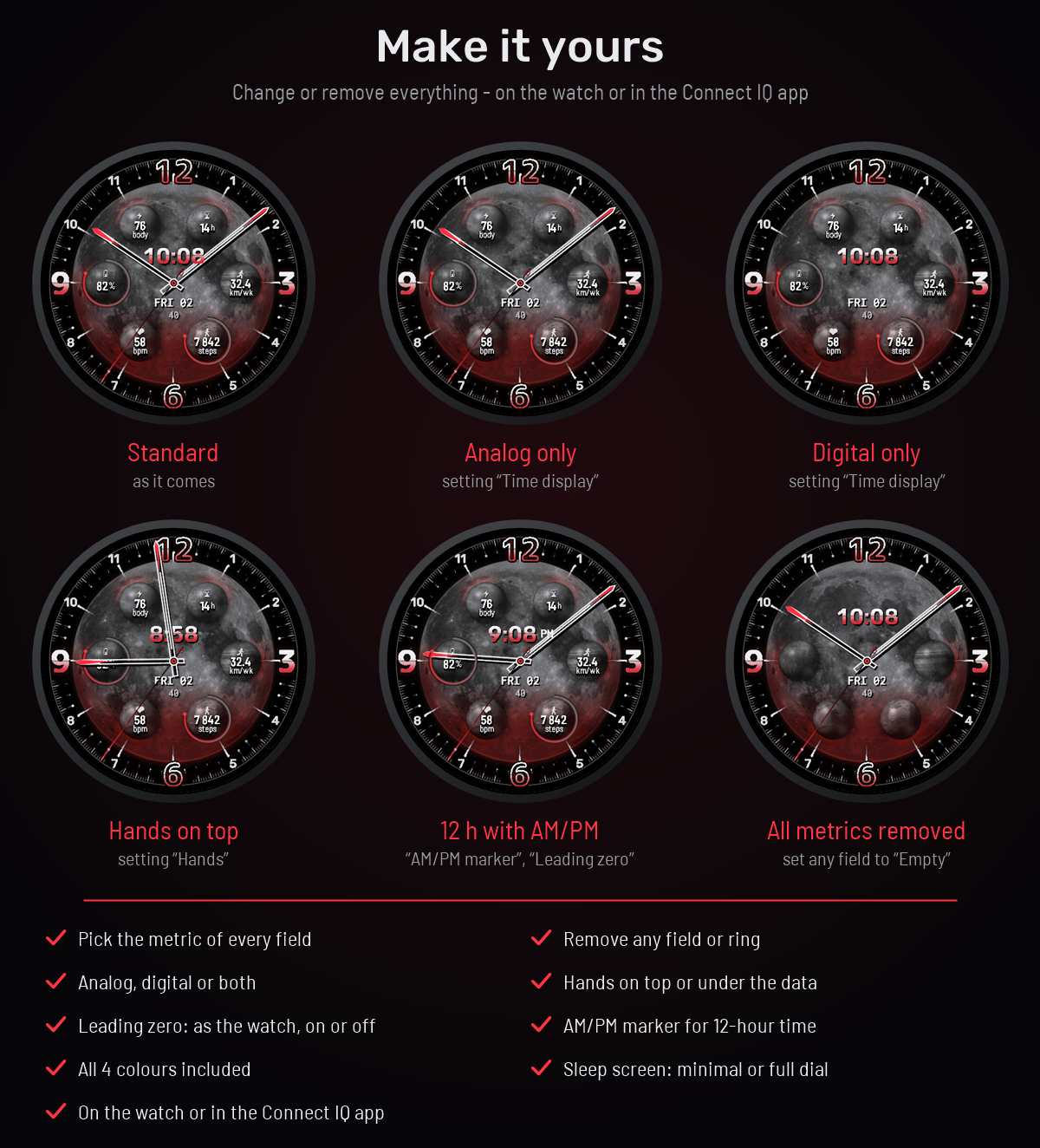 BloodMoon - Planets Watch Face · 螢幕截圖 2
