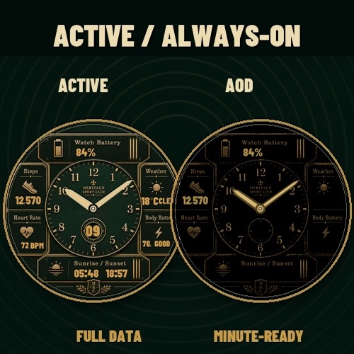 Heritage Gilt: Luxury Analog Watch Face · Screenshot 2