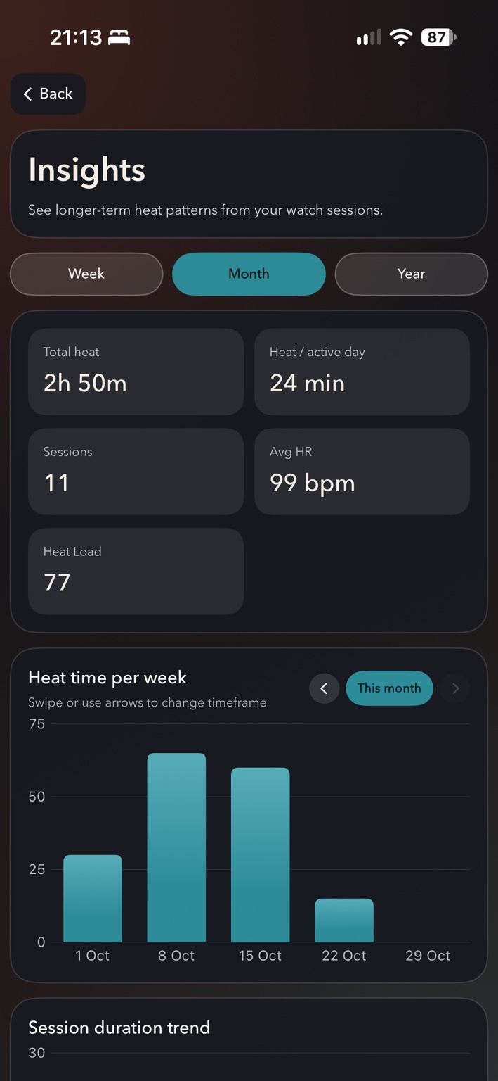 Sauna Log for Garmin · ภาพหน้าจอ 2