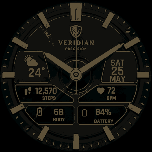 Veridian Precision: Luxury Analog Watch Face · Screenshot 3