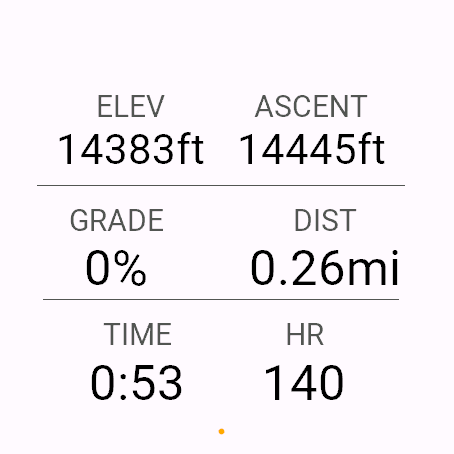 Cairn - Hiking Data Field: Elevation & Grade · Screenshot 0