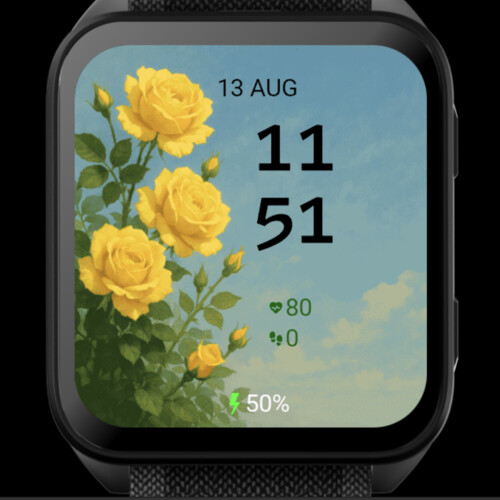 Golden Roses Sky Watch Face · Screenshot 1