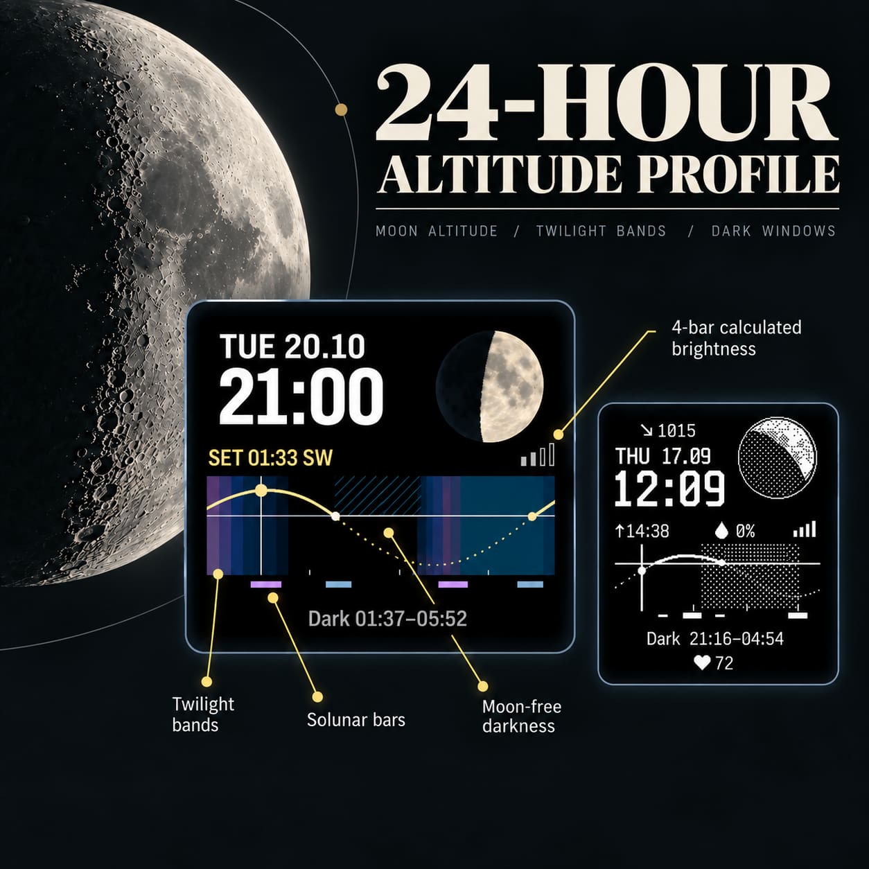 Moon Metrics Pro：月相、月出与月落 · Screenshot 1