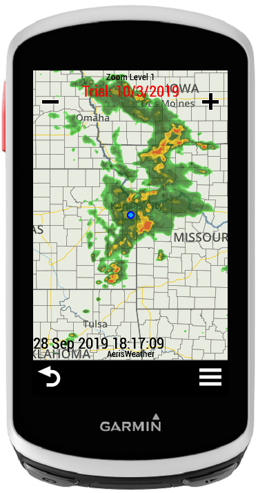 Weather Radar Data Field - w/Free 21 Day Trial · Screenshot 1