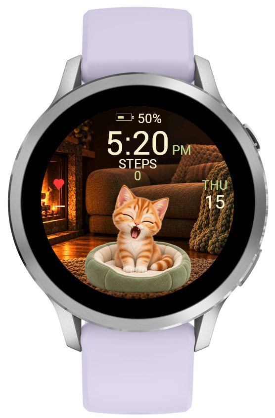 Cute Kitten – Animated Watch Face · Screenshot 2