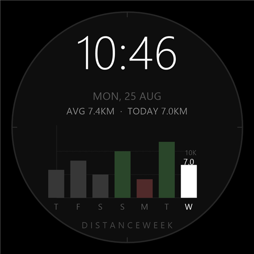 DistanceWeek - 7-Day Distance Watch Face · Screenshot 0