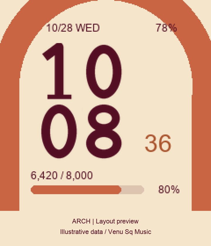 ARCH Garmin watch face preview