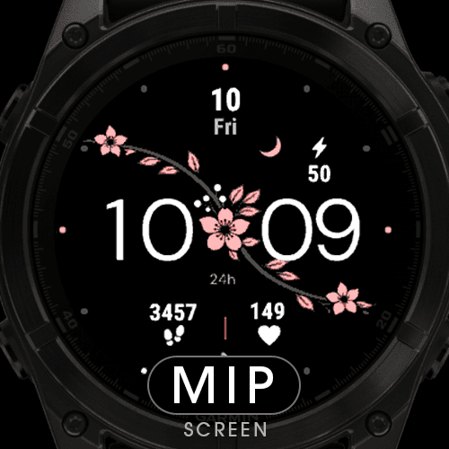 Pink Flower Digital Watch Face · Screenshot 3