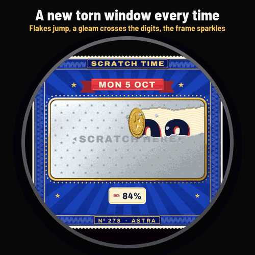 Astra Scratch – 动态复古刮刮卡表盘 · Screenshot 1