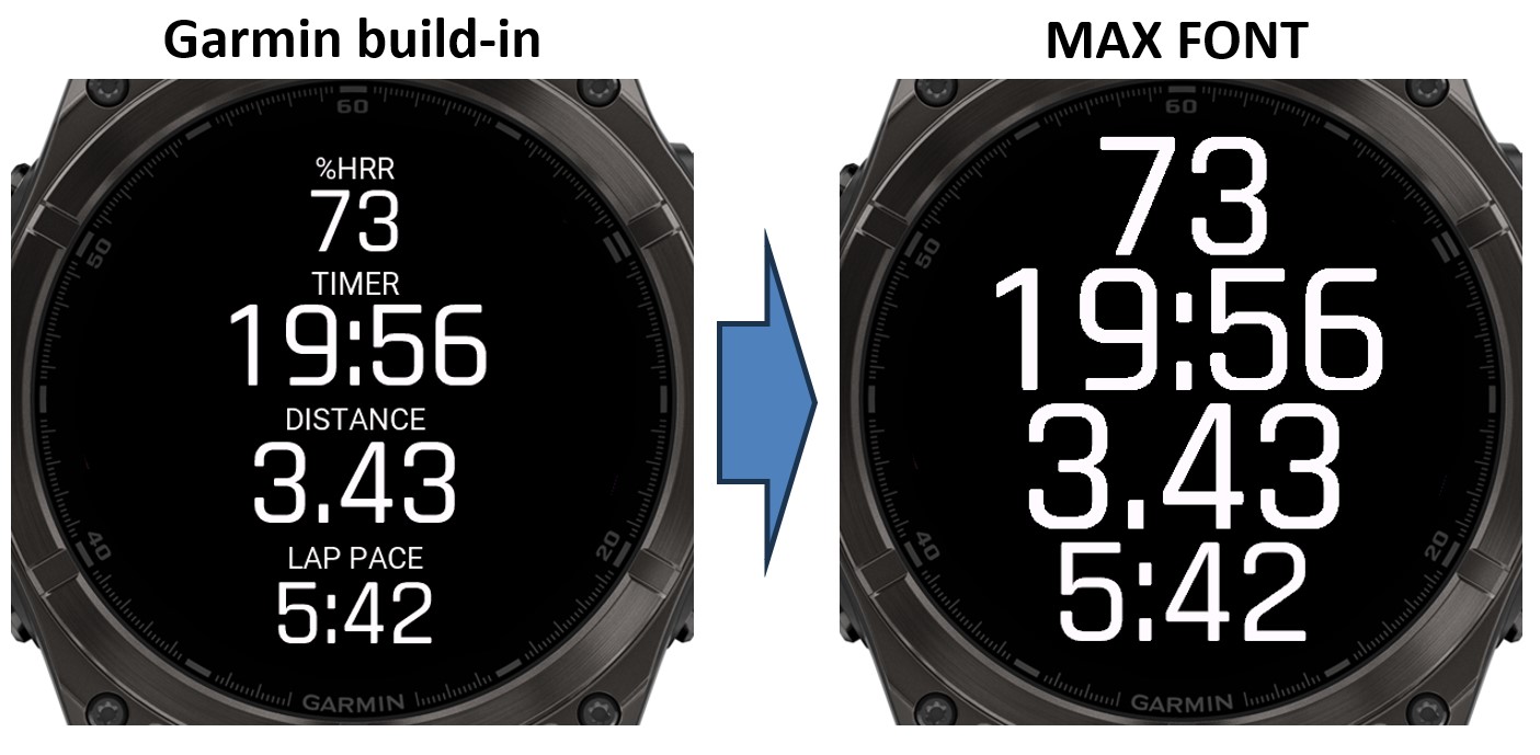 MAX FONT Data Field for Runners · Screenshot 0