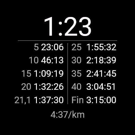 Digital Pace Band - Marathon Splits · Screenshot 0