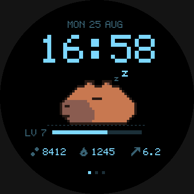 Capybara Buddy - Pixel Pet Watch Face · Screenshot 4