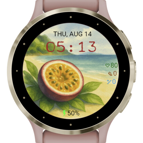 Passionfruit Beach Watch Face · Screenshot 0