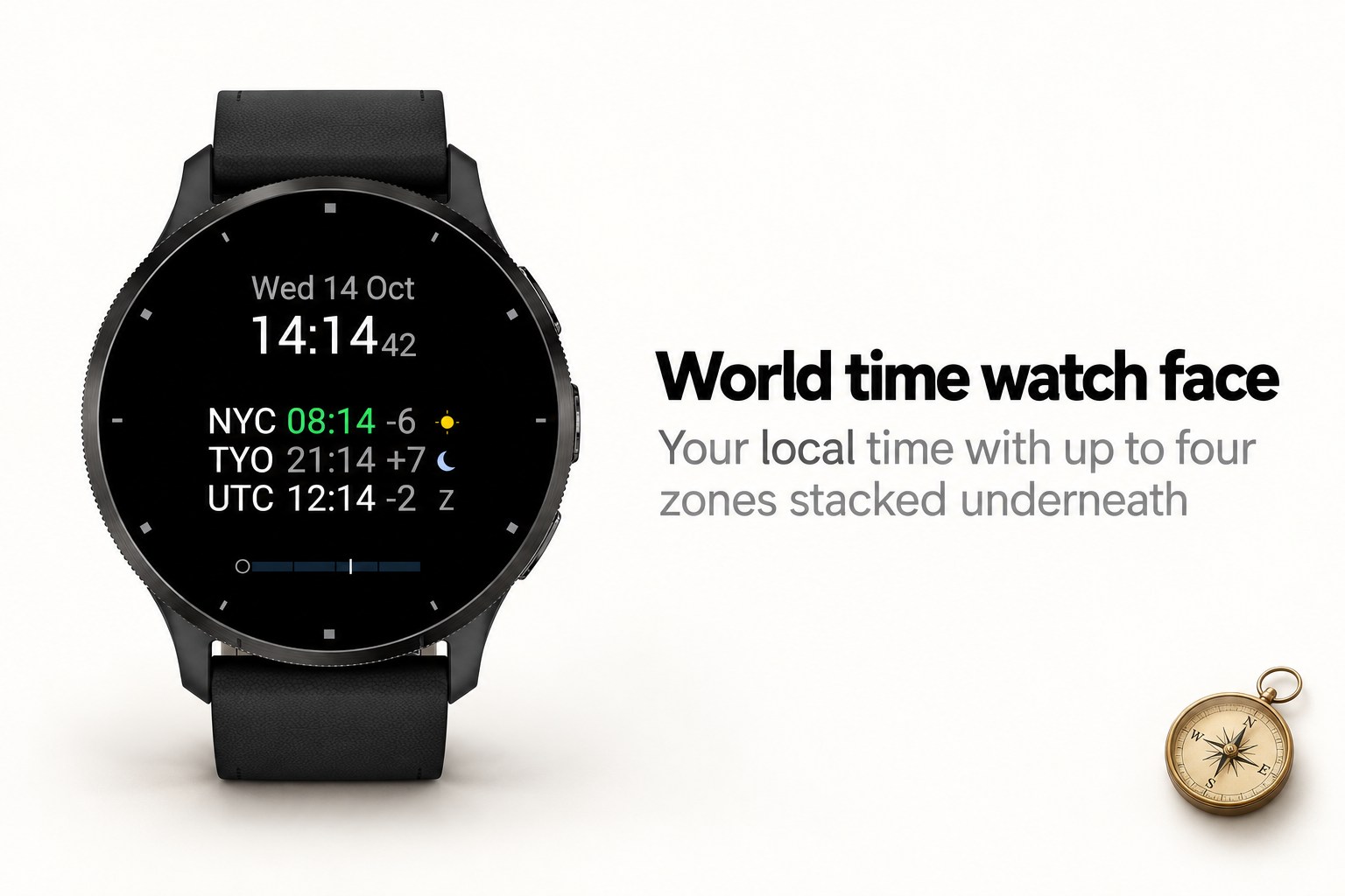 Zonestack - World Time Watch Face · Screenshot 0
