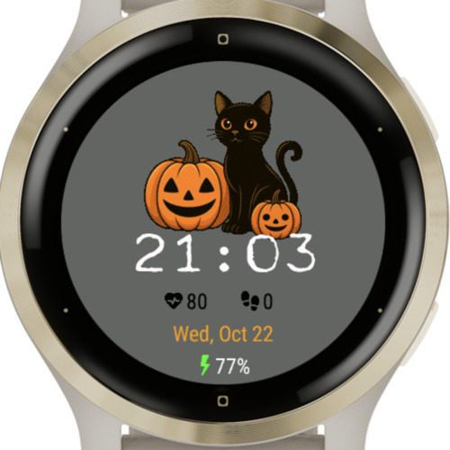 Halloween Black Cat and Pumpkins Adaptive · Screenshot 1