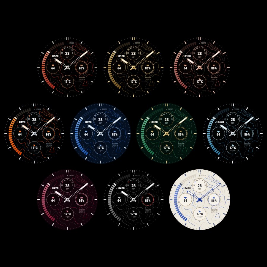 Isohypse Analog Pro - Topo Mountain Watch Face · Screenshot 1