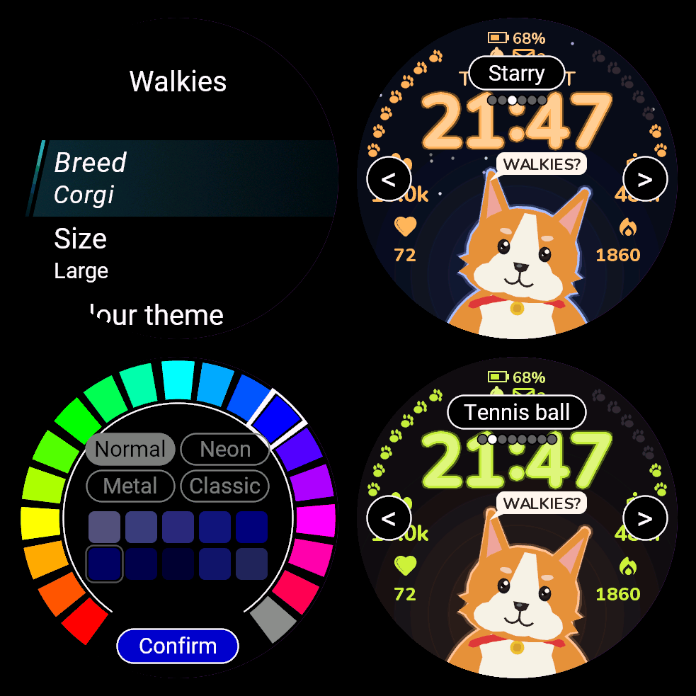 Walkies — quadrante con cane, crea il tuo cane · Screenshot 4