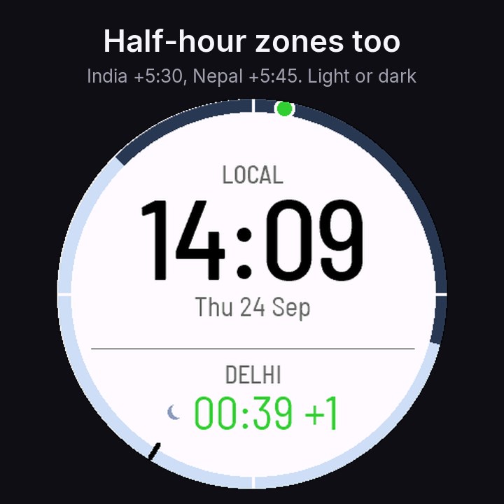 GMT Watch Face - Two Time Zones, Dual Time · Screenshot 2