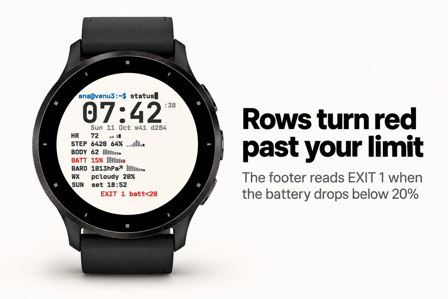Rootline - Terminal Watch Face · Screenshot 2