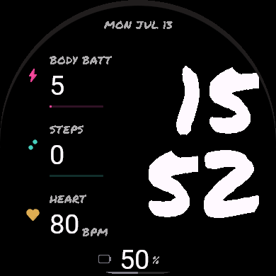 Marker — Bold Hand-Drawn Watch Face · Screenshot 3