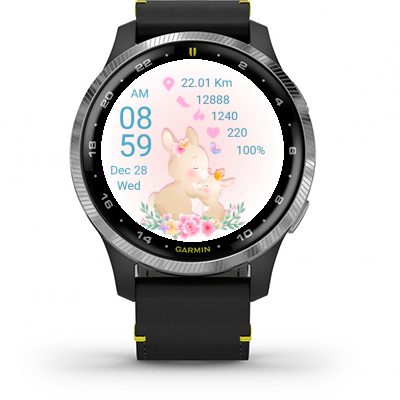 Vintage Bunnies watch face screenshot 2