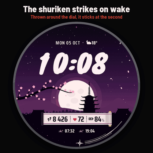 Astra Shuriken Pro – 动态忍者表盘 日式动漫风格 · Screenshot 1