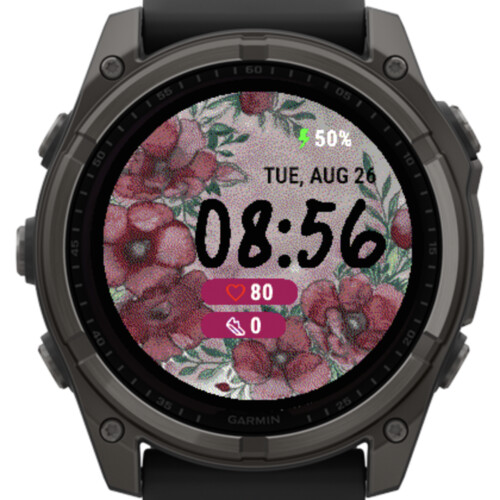 Watercolor Red Flower Watch Face · Screenshot 0