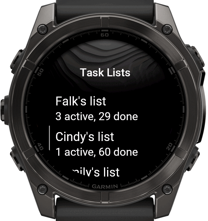 Google Tasks for Garmin · Screenshot 1