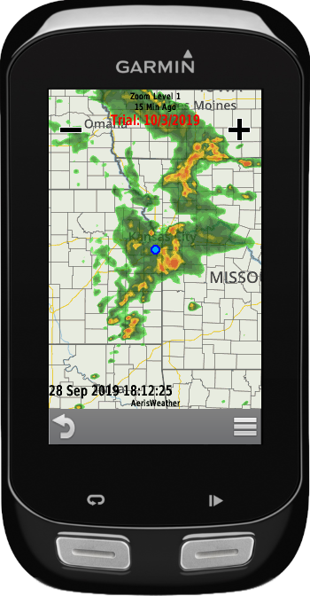 Weather Radar Data Field - w/Free 21 Day Trial · Screenshot 0