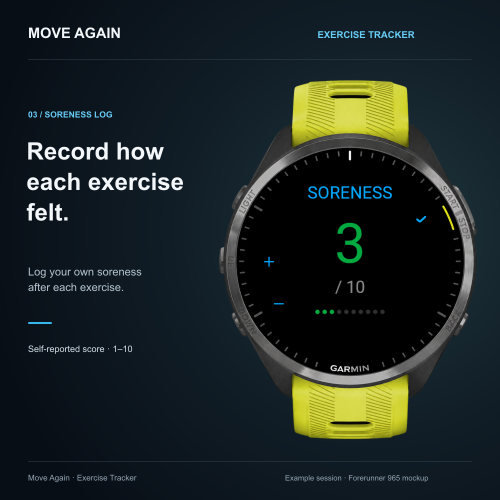 Move Again — Exercise Tracker · Screenshot 2