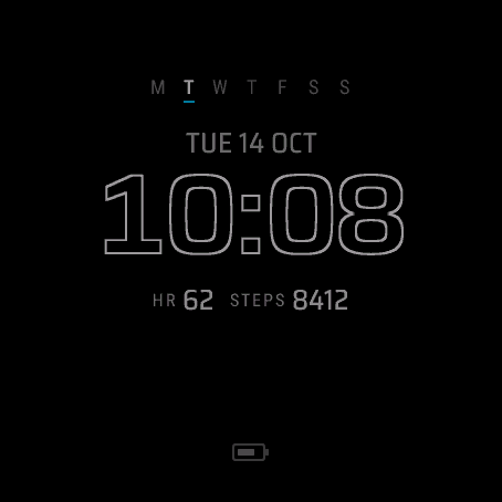 Week Grid - 7-Day Steps Digital Face · Screenshot 1