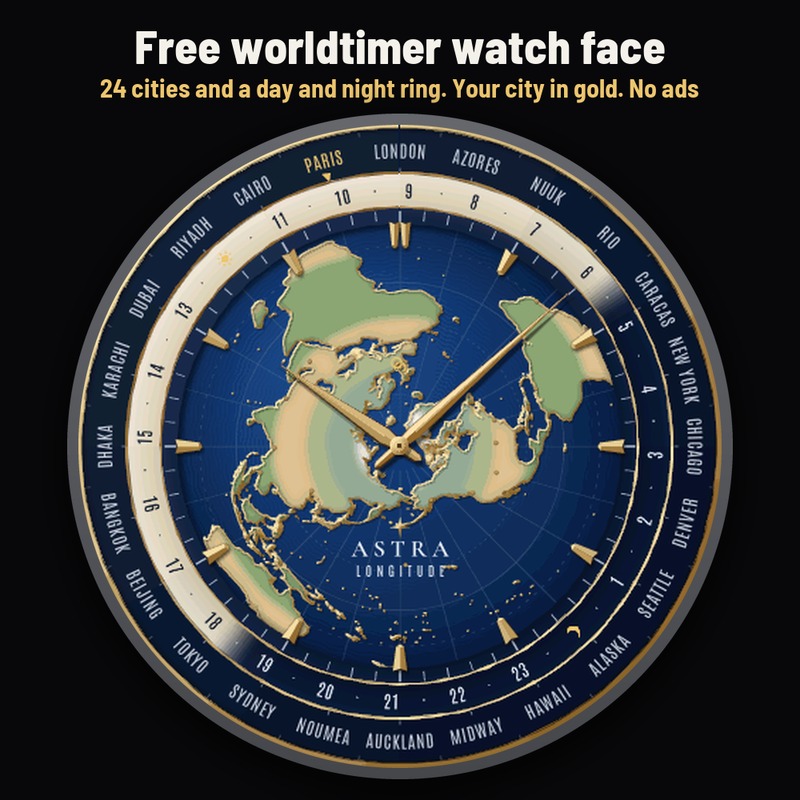 Astra Longitude Free – 世界时间，时区腕表 · Screenshot 0
