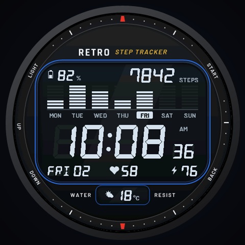 Retro Tracker - 80s Step Tracker LCD Watch Face · Screenshot 0