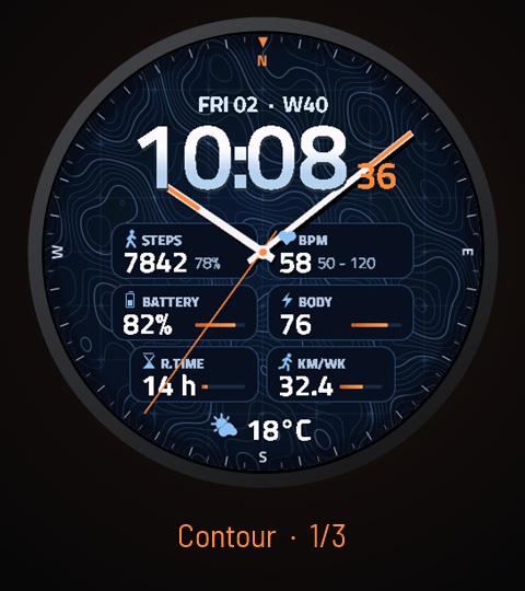 Contour - Topo Map Compass Watch Face · 螢幕截圖 2
