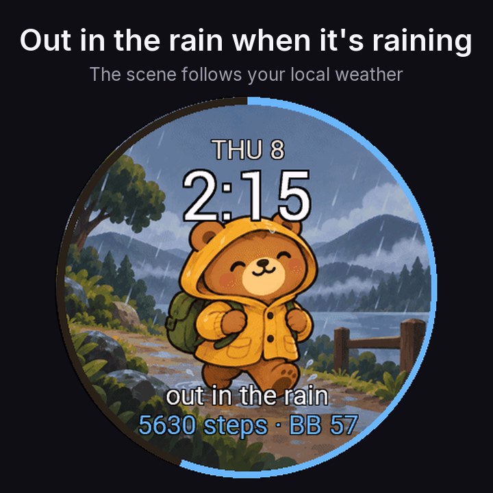 DayBear - Cute Bear Watch Face · Screenshot 2