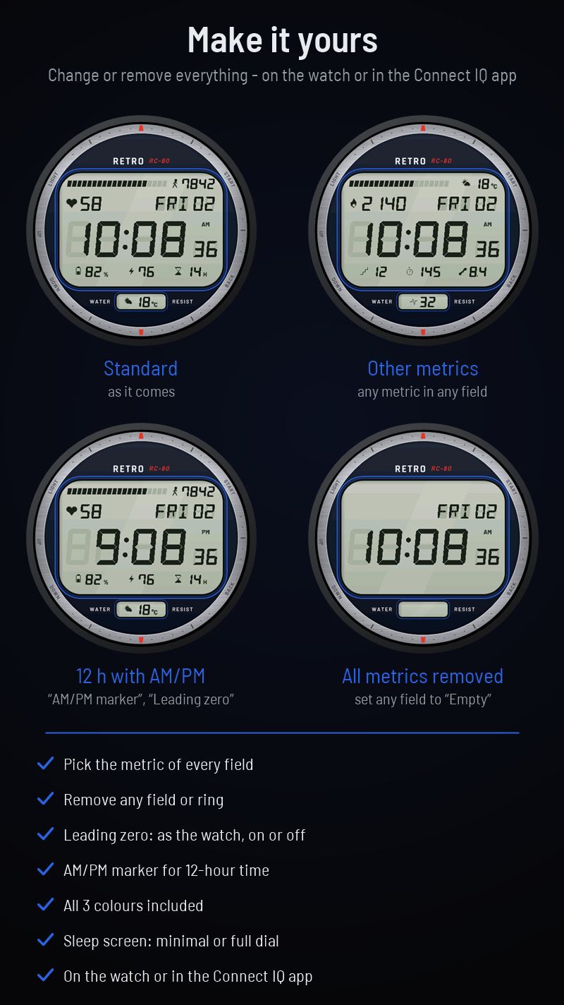 Retro Classic - 80s Steel LCD Watch Face · Tangkapan skrin 2